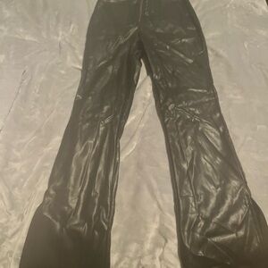 Francesca's Collections Black Faux Leather Trousers